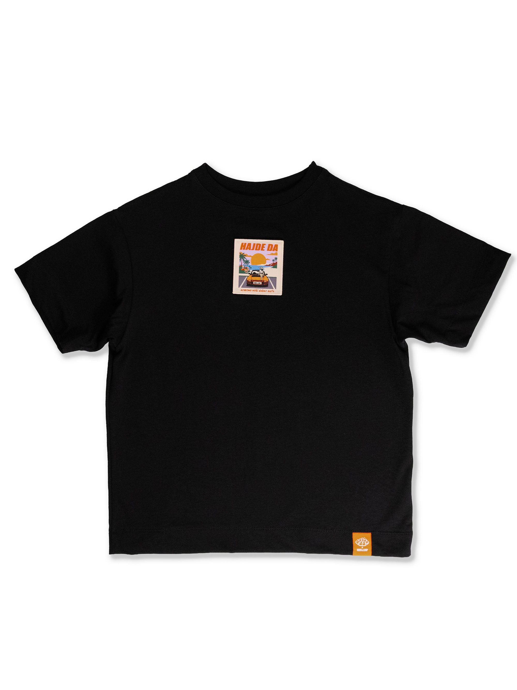 HAJDE DA x Hook & Loop crna majica, bedževi u setu #color_black