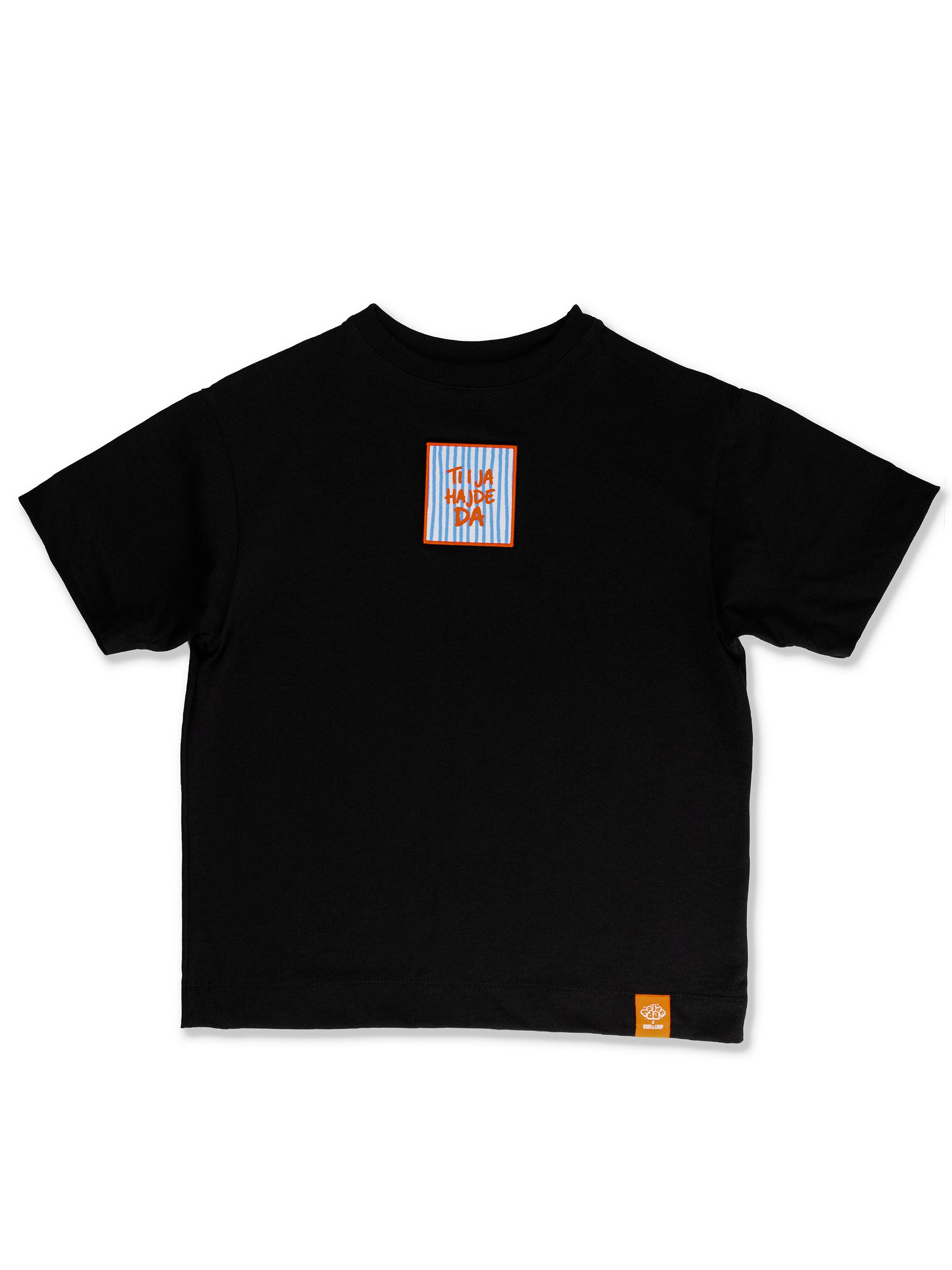 HAJDE DA x Hook & Loop crna majica, bedževi u setu #color_black